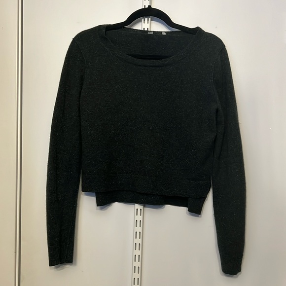 Cashmere Cropped Wide Neck Sweater - Picture 1 of 2